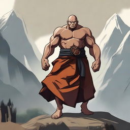 A powerful Goliath monk displaying immense strength