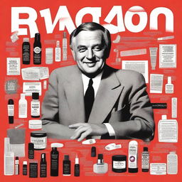 A detailed illustration of Charles Revson, the founder of Revlon, showcasing his journey in building the cosmetic company