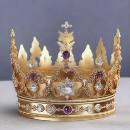 Create a detailed and ornate family crown with intricate designs and embellishments