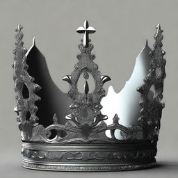 Create a detailed and ornate family crown with intricate designs and embellishments, set in a dark and shadowy environment