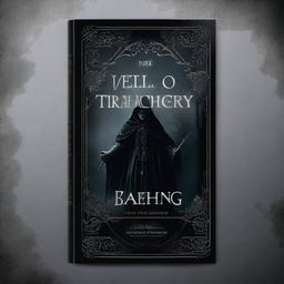 Design a book cover for a novel titled 'Veils of Treachery'