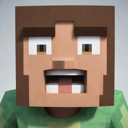 A Minecraft character skin with wide, surprised eyes and an open-mouthed expression of astonishment.