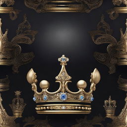 Create an image featuring a king's crown and a queen's crown placed side by side in a dark and shadowy environment