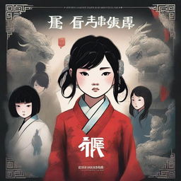 A captivating book cover featuring a 12-year-old Chinese girl as the main character, surrounded by British characters