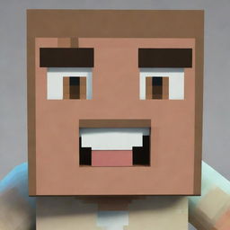 A Minecraft character skin with wide, surprised eyes and an open-mouthed expression of astonishment.