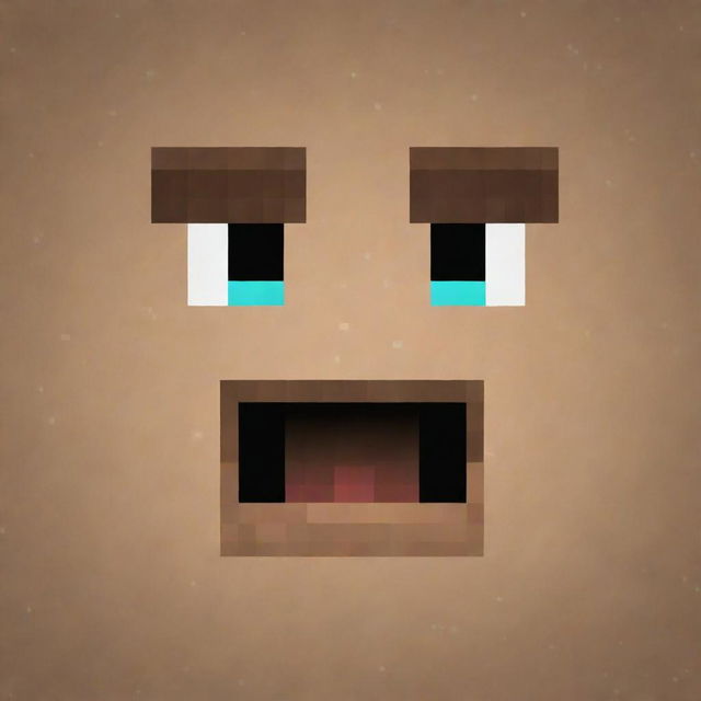 A pixelated Minecraft character skin, presenting expressive, blocky eyes wide in surprise and a square, open-mouthed look of astonishment indicative of the game's unique style.