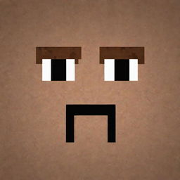 A pixelated Minecraft character skin, presenting expressive, blocky eyes wide in surprise and a square, open-mouthed look of astonishment indicative of the game's unique style.