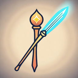 An icon representing a sorcerer class, featuring mystical symbols, a staff, and magical aura