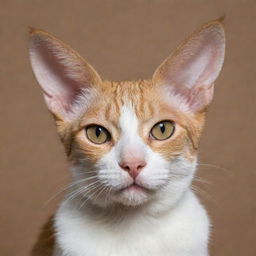 A unique cat with human ears, maintaining its feline charm while possessing realistic, humanlike ears.