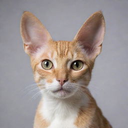 A unique cat with human ears, maintaining its feline charm while possessing realistic, humanlike ears.