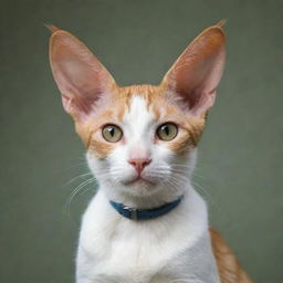 A unique cat with human ears, maintaining its feline charm while possessing realistic, humanlike ears.