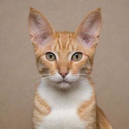 A unique cat with human ears, maintaining its feline charm while possessing realistic, humanlike ears.