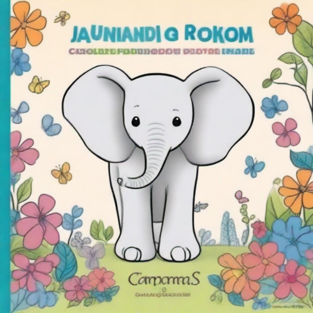 Crie uma capa de livro de colorir para crianças com desenhos de animais