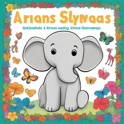 Crie uma capa de livro de colorir para crianças com desenhos de animais