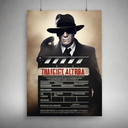 Crear un cartel de cine con un diseño atractivo y llamativo, que incluya el título de la película, una imagen impactante y un eslogan pegajoso