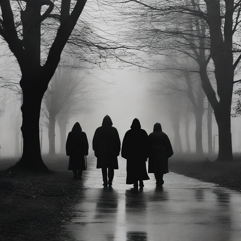 A dark and eerie scene depicting the Nightmare of 1983 on a creepy road in Lancaster, PA