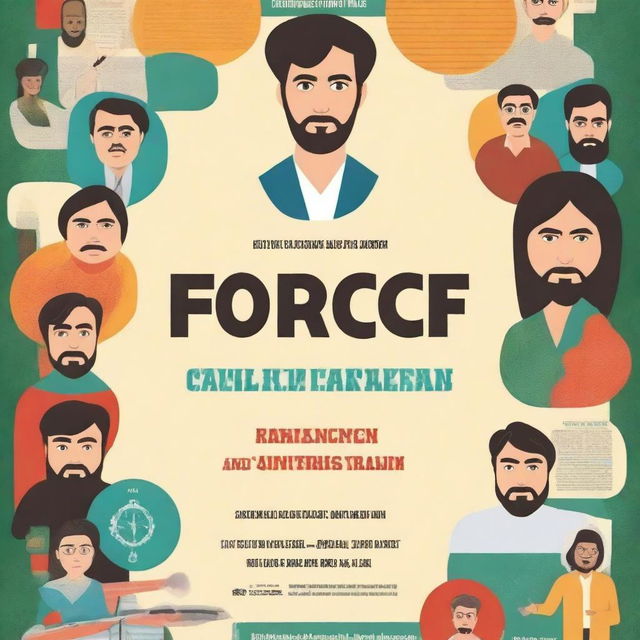 Create a movie poster for the film titled 'The Force Schedule and a Civil Servant' by Mudasser and Sajjad