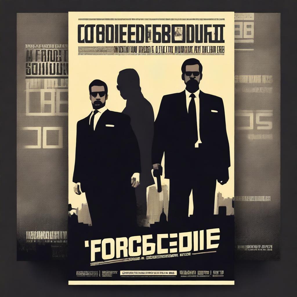 Create a movie poster for a film titled 'The Force Schedule and a Civil Servant' by Mudasser and Sajjad