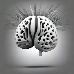 Una portada de libro artística en blanco y negro que presenta una imagen detallada e intrincada de un cerebro