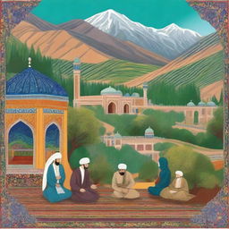 A beautiful and vibrant scene showcasing traditional Iranian culture