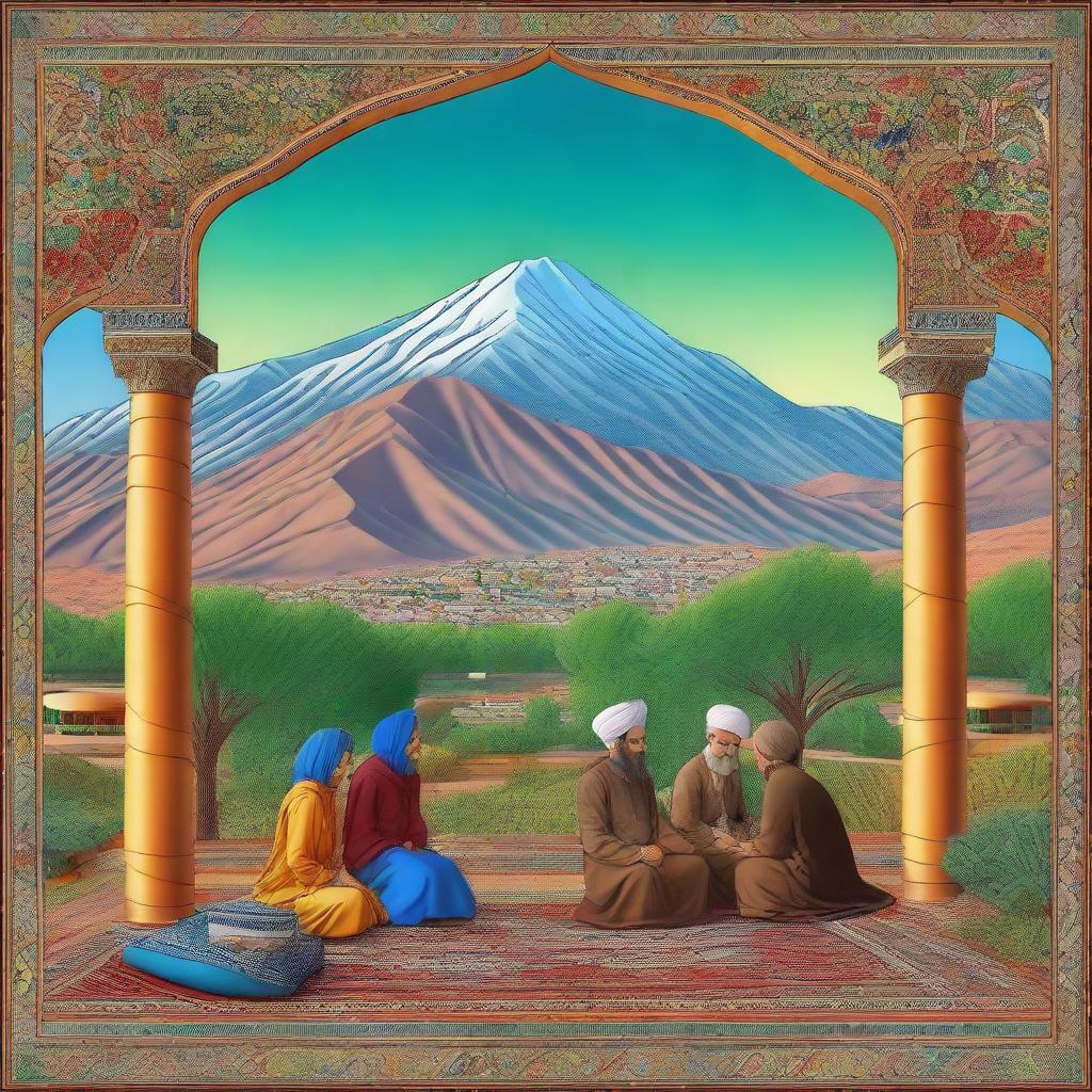 A beautiful and vibrant scene showcasing traditional Iranian culture