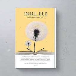 Create a book cover featuring a dandelion and a dandelion seed