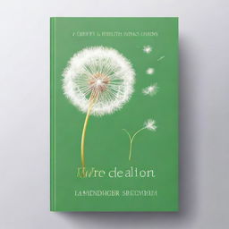 Create a book cover featuring a dandelion and a dandelion seed