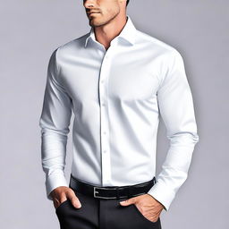 A detailed illustration of a stylish long sleeve shirt