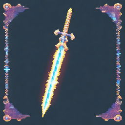 A beautiful angelic sword with intricate details, glowing with a heavenly aura