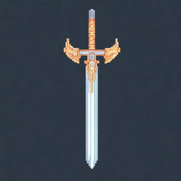 A beautiful angelic sword with intricate details, glowing with a heavenly aura