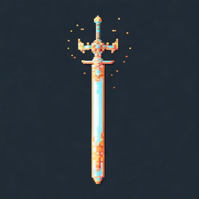 A beautiful angelic sword with intricate details, glowing with a heavenly aura