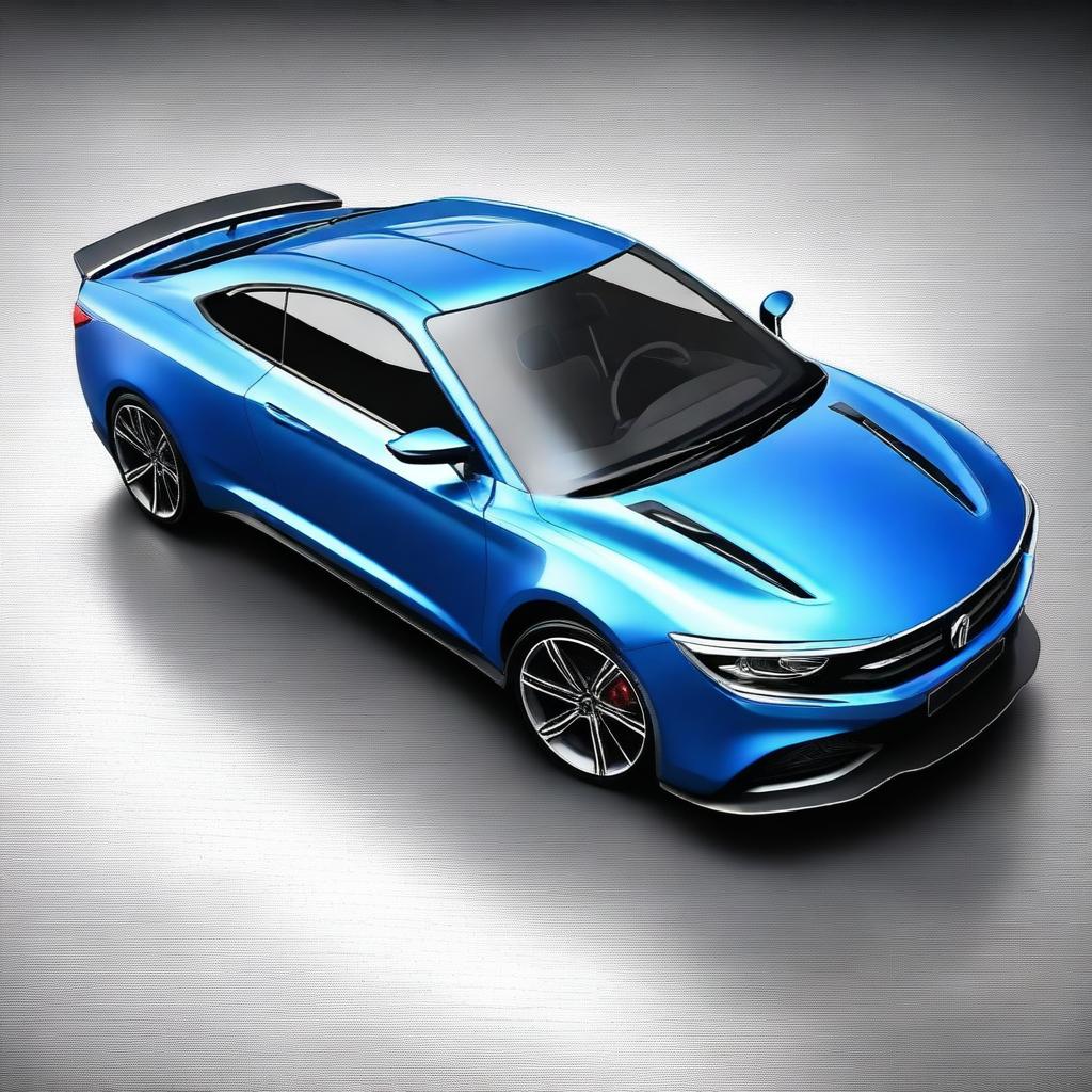 Generate an image of a new Changan sports racing car with the model Alsvin in blue color