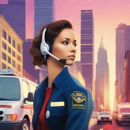 A captivating novel cover for a romance novel featuring an EMT and a 911 dispatcher