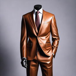 A high-quality image of a stylish leather suit