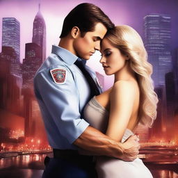 Create a high-definition romance novel cover art featuring a passionate couple in an embrace