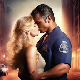 Create a high-definition romance novel cover art featuring a passionate couple in an embrace