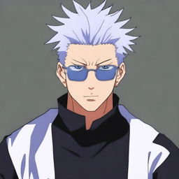 Create an image of Satoru Gojo, a tall, handsome man with spiky white hair