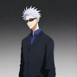 Create an image of Satoru Gojo, a tall, handsome man with spiky white hair