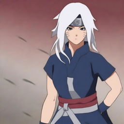 Create an image of a descendant of the Senju clan and one of the Sannin of the Hidden Leaf