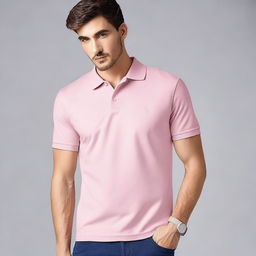 A stylish and casual polo shirt with a classic collar and three buttons