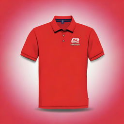 Design a polo shirt with the words 'RJS GROUP' in red color on the right chest