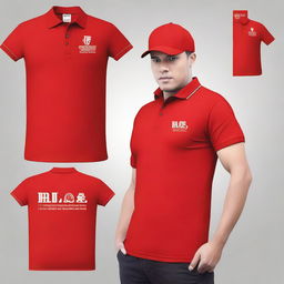 Design a polo shirt with the words 'RJS GROUP' in red color on the right chest