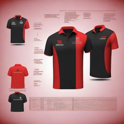 Design a polo shirt with the words 'RJS GROUP' in red color on the right chest