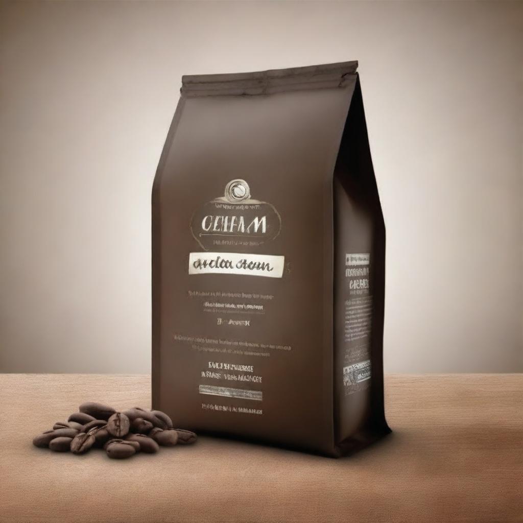 Design a coffee bean package using the provided reference images