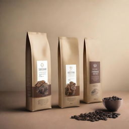 Design a coffee bean package using the provided reference images