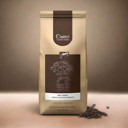 Design a coffee bean package using the provided reference images