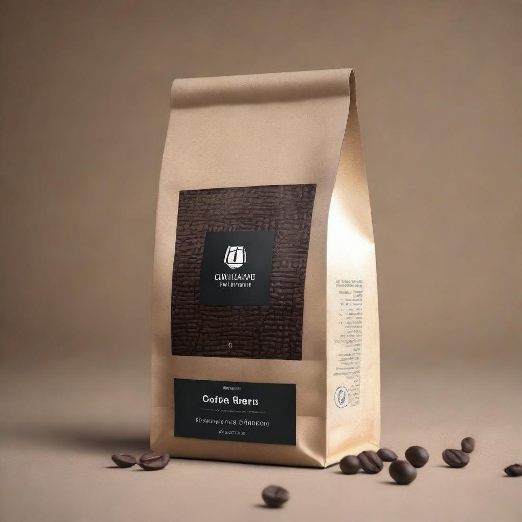 Design an unusual, textured, geometric packaging for coffee beans using the provided reference images