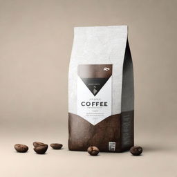 Design an unusual, textured, geometric packaging for coffee beans using the provided reference images