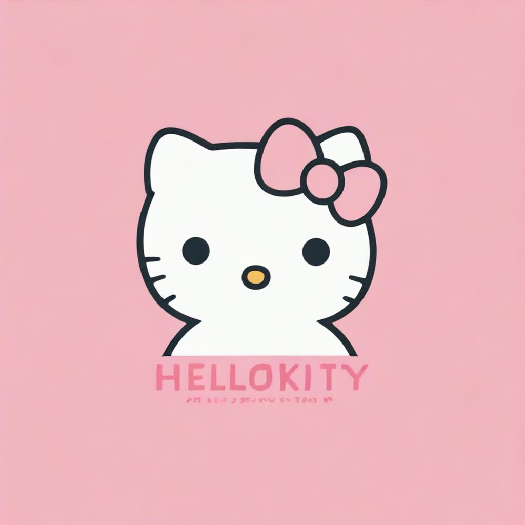 Create a modern and hip AI logo featuring Hello Kitty for a shop called 'Hello Kitty Vintage Shop'