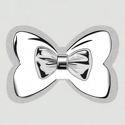 Create an image of Hello Kitty's iconic bow but in a silver Y2K style